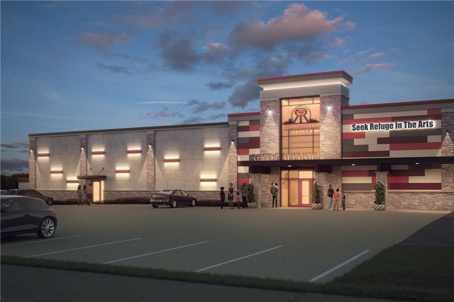 Architectural rendering of the planned Reed's Refuge Developmental Center