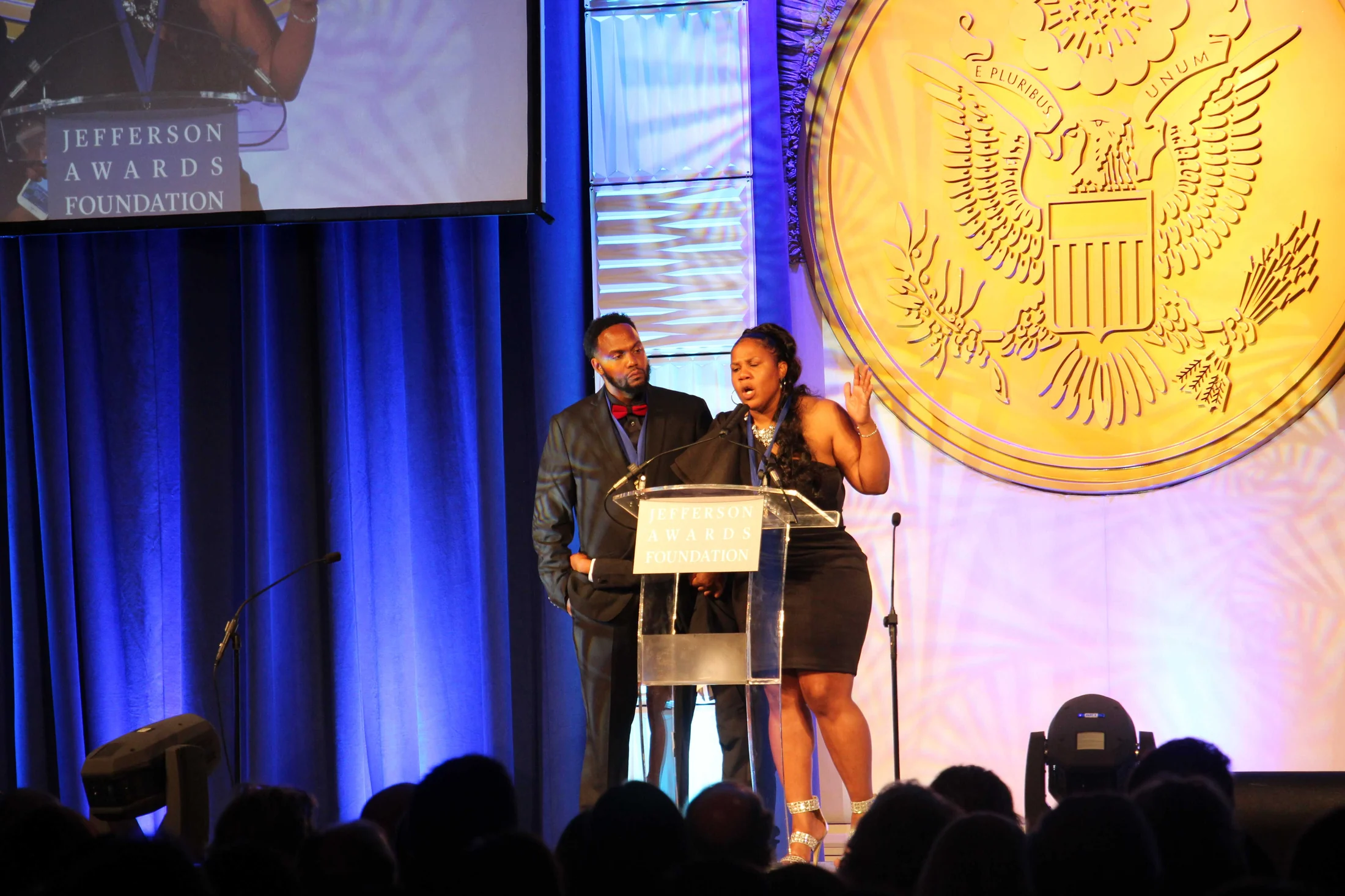 Reed’s Refuge founders speaking together at the Jefferson Awards in Washington, DC