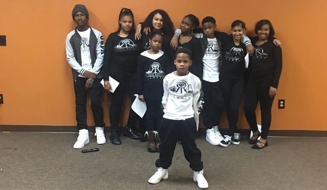 A group of Reed’s Refuge young people standing together